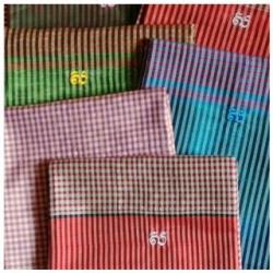 Krama MONY soie petits carreaux brodÃ©