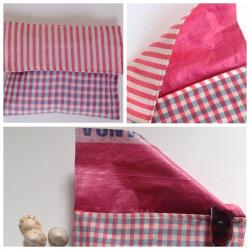 Pochette DARA : krama / rÃ©cup plastique