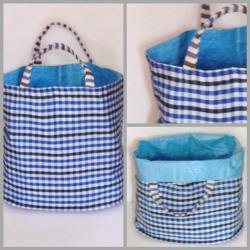 Cabas TCHAM :  krama, intÃ©rieur plastique rÃ©cup 