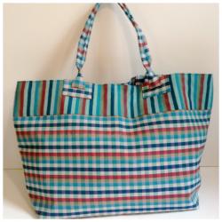 Cabas ARUN : krama turquoise